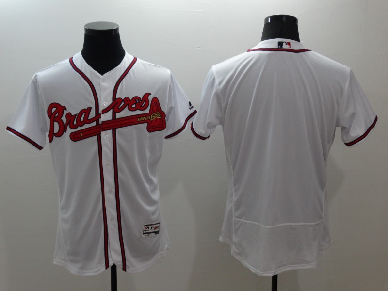 Majestic MLB Atlanta Braves Blank White Elite Jersey