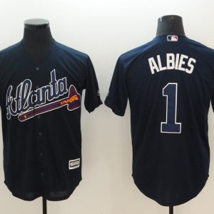 MLB Atlanta Braves #1 Albies D.Blue Game Jersey