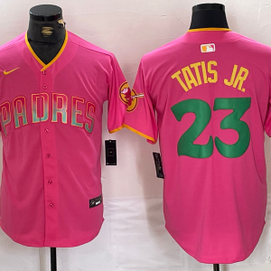 Men's San Diego Padres #23 Fernando Tatis Jr. Pink Cool Base Stitched Baseball Jersey