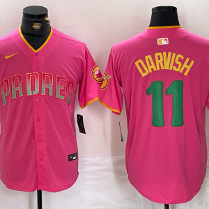 MLB San Diego Padres #11 Yu Darvish Pink Cool Base Stitched Baseball Jersey
