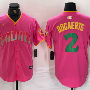 Men's San Diego Padres #2 Xander Bogaerts Pink Cool Base Stitched Baseball Jersey