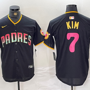 Men's San Diego Padres #7 Kim Black Cool Base Stitched Baseball Jersey
