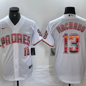 Men's San Diego Padres #13 Manny Machado Mexico White Cool Base Stitched Baseball Jersey