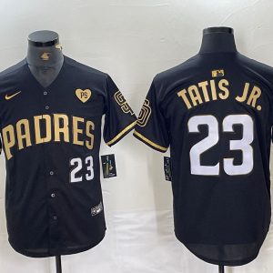 Men's San Diego Padres #23 Fernando Tatis Jr. Black Gold jersey