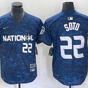 Men's San Diego Padres #22 Juan Soto Royal 2023 All-Star Cool Base Stitched Baseball Jersey