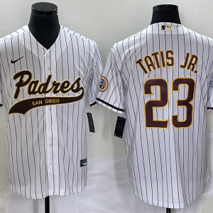 Men's San Diego Padres #23 Fernando Tatis Jr. White Cool Base Stitched Baseball Jersey