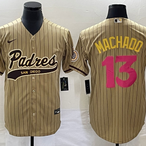 MLB San Diego Padres #13 Manny Machado Tan Cool Base Stitched Baseball Jersey