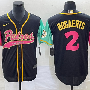 Men's San Diego Padres #2 Xander Bogaerts Black Cool Base Stitched Baseball Jersey