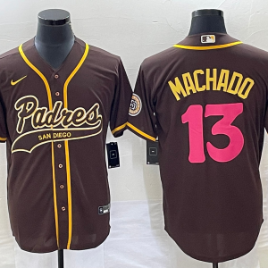 MLB San Diego Padres #13 Manny Machado Brown Cool Base Stitched Baseball Jersey