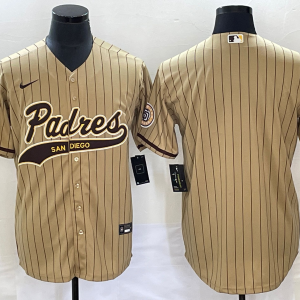 Men's San Diego Padres Tan Cool Base Stitched Baseball Jersey