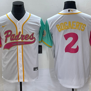 Men's San Diego Padres #2 Xander Bogaerts White City Connect Cool Base Stitched Jersey
