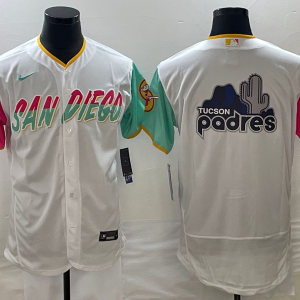 Men's San Diego Padres White Team Big Logo City Connect Flex Base Elite Jersey