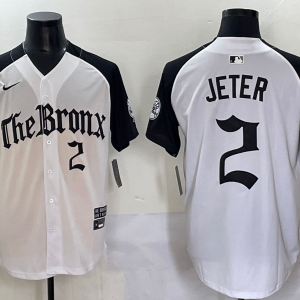 Men's New York Yankees #2 Derek Jeter White 'Gothic Fog Edition' Vapor Premier Limited Jersey