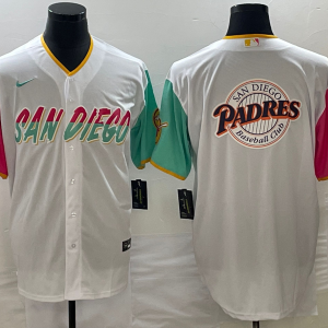 Men's San Diego Padres White Team Big Logo City Connect Jersey