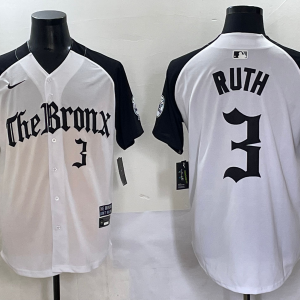MLB New York Yankees #3 Babe Ruth White 'Gothic Fog Edition' Vapor Premier Limited Jersey
