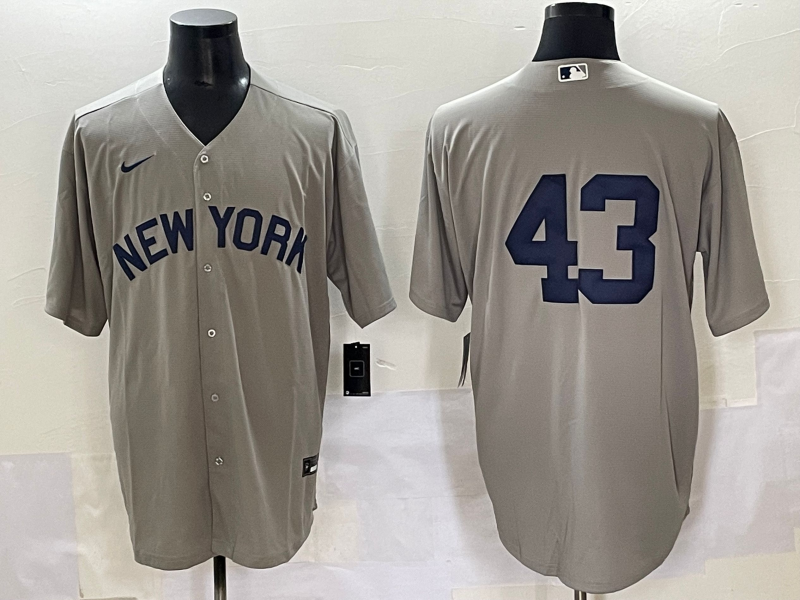 New York Yankees #43 Jonathan Loaisiga Gray 2024 World Series Limited Stitched Jersey