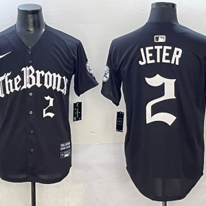 Men's New York Yankees #2 Derek Jeter Black New Jersey