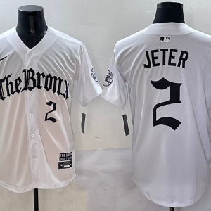 Men's New York Yankees #2 Derek Jeter White New Jersey