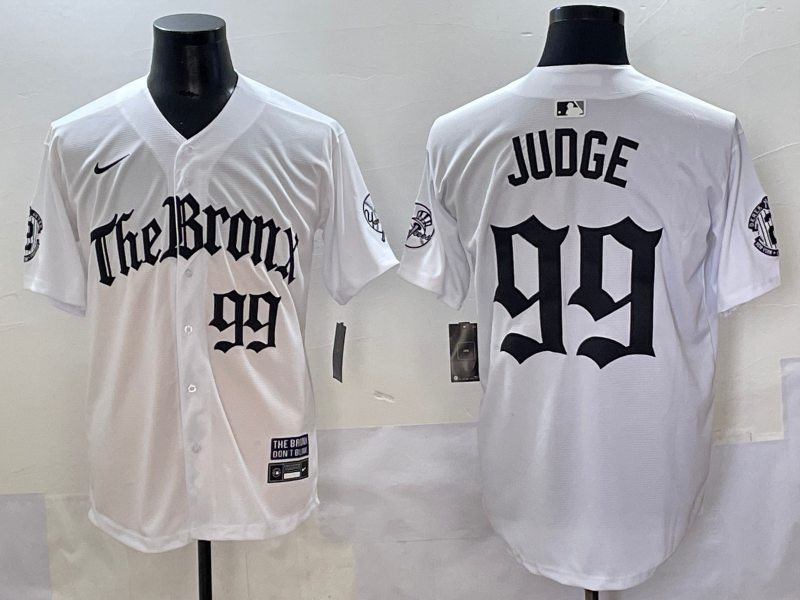 Men's New York Yankees #99 Aaron Judge White New Jersey