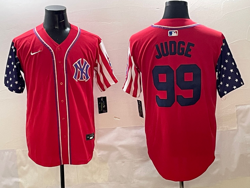 Men's New York Yankees #99 Aaron Judge Red American Style Limited Stitched Jersey