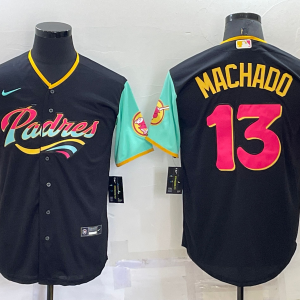 MLB San Diego Padres #13 Manny Machado Black 2022 City Connect Jersey
