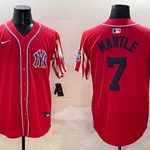 Men's New York Yankees #7 Mickey Mantle Red American Style Limited Stitched Jersey