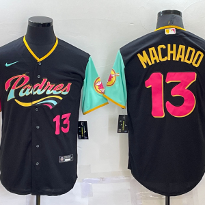 MLB San Diego Padres #13 Manny Machado Black 2022 City Connect Jersey
