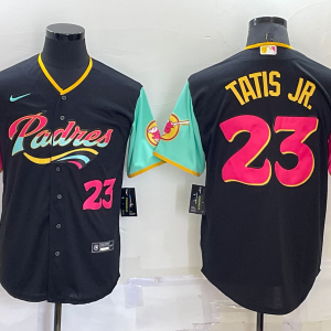 MLB San Diego Padres #23 Fernando Tatis Jr. Black 2022 City Connect Jersey