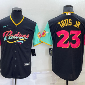 MLB San Diego Padres #23 Fernando Tatis Jr. Black 2022 City Connect Jersey