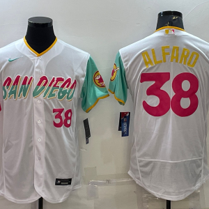 MLB San Diego Padres #38 Jorge Alfaro White 2022 City Connect Flex Base Elite Jersey