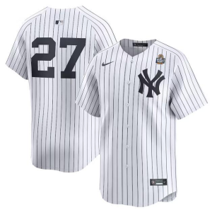 Men's New York Yankees #27 Giancarlo Stanton White 2024 World Series Home Jersey
