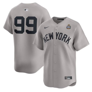 Men's New York Yankees #99 Aaron Judge Gray 2024 World Series Limited Stitched Jersey