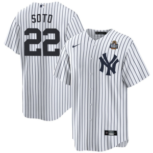Men's New York Yankees #22 Juan Soto White 2024 World Series With Name Jersey