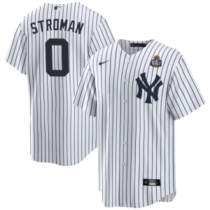 Men's New York Yankees #0 Marcus Stroman White 2024 World Series With Name Jersey
