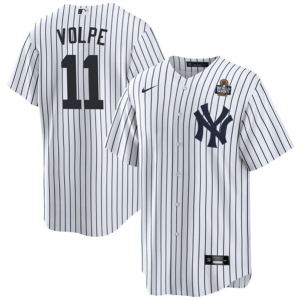 Men's New York Yankees #11 Anthony Volpe White 2024 World Series With Name Jersey