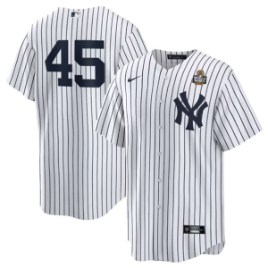 Men's New York Yankees #45 Gerrit Cole White 2024 World Series Jersey