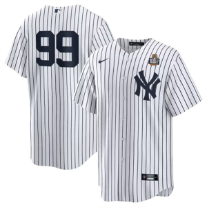 Men's New York Yankees #99 Aaron Judge White 2024 World Series Jersey