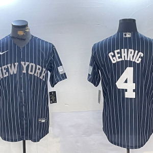 Men's New York Yankees #4 Lou Gehrig White Cool Base Stitched Baseball Jersey