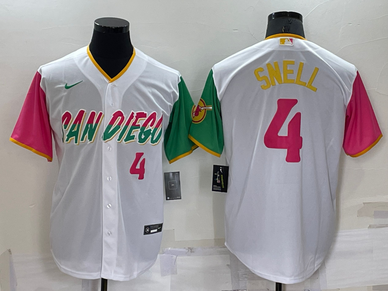 MLB San Diego Padres #4 Blake Snell White 2022 City Connect Jersey