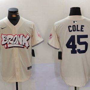 MLB New York Yankees #45 Gerrit Cole Cream Baseball Jersey
