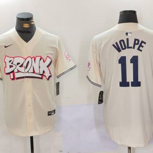 Men's New York Yankees #11 Anthony Volpe Cream Baseball Jersey