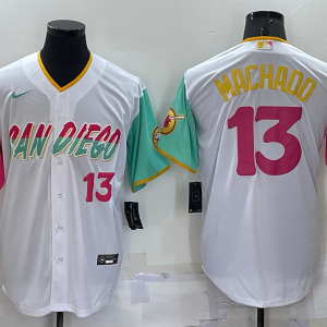 MLB San Diego Padres #13 Manny Machado White 2022 City Connect Jersey