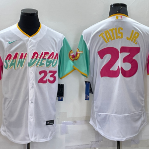 MLB San Diego Padres #23 Fernando Tatis Jr. White 2022 City Connect Flex Base Elite Jersey