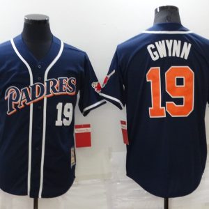 MLB San Diego Padres #19 Gwynn Blue Throwback Jersey