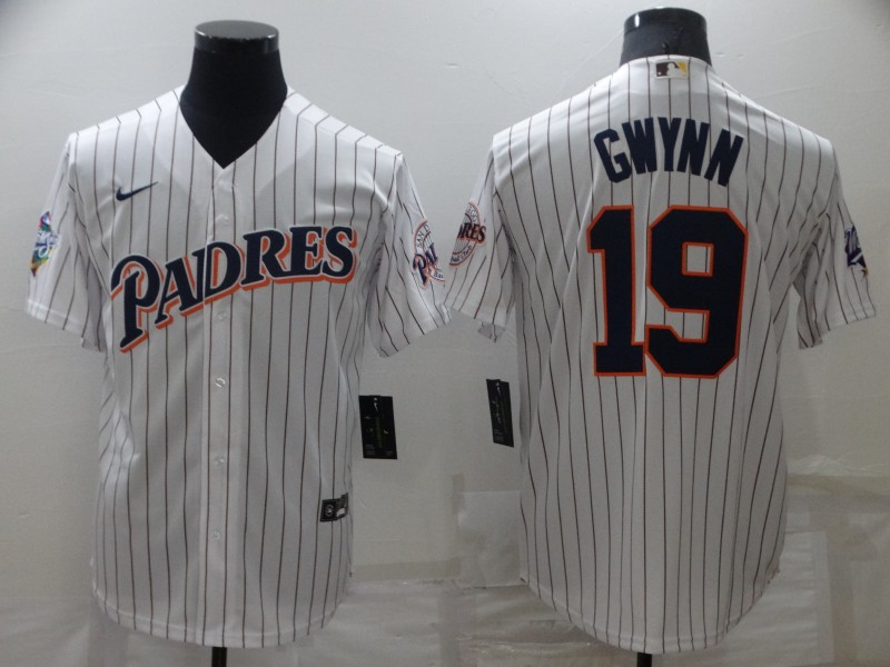 MLB San Diego Padres #19 Gwynn White Nike Game Jersey