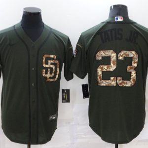 MLB San Diego Padres #23 Fernando Tatis Jr. Olive Camo Salute to Service Jersey
