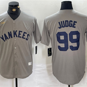 Men's New York Yankees #99 Aaron Judge Gray Cool Base Stitched Baseball Jersey