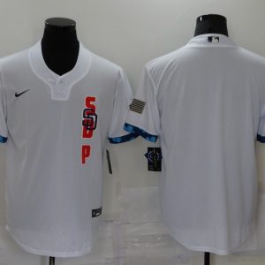 MLB San Diego Padres Blank 2021 White All-Star Jersey