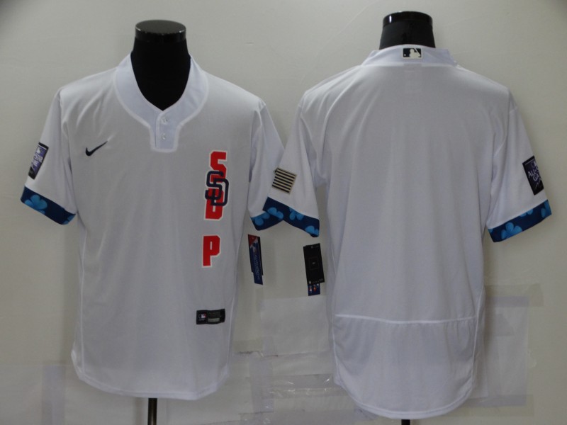 MLB San Diego Padres Blank 2021 White All-Star Flex Base Elite Jersey