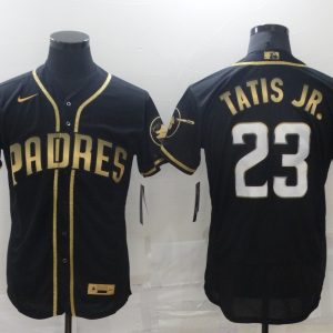 MLB San Diego Padres #23 Fernando Tatis Jr. 2021 Black Golden Edition Flex Base Elite Jersey